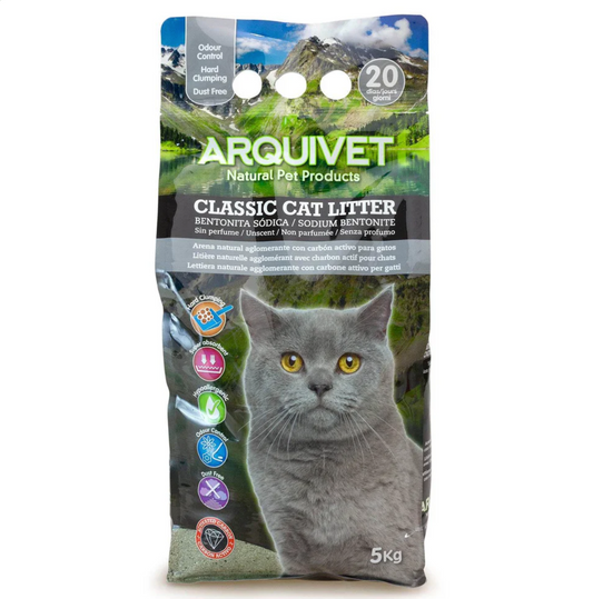 Arena aglomerante de bentonita sódica para gatos Classic Cat Litter