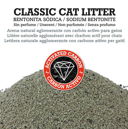 Arena aglomerante de bentonita sódica para gatos Classic Cat Litter