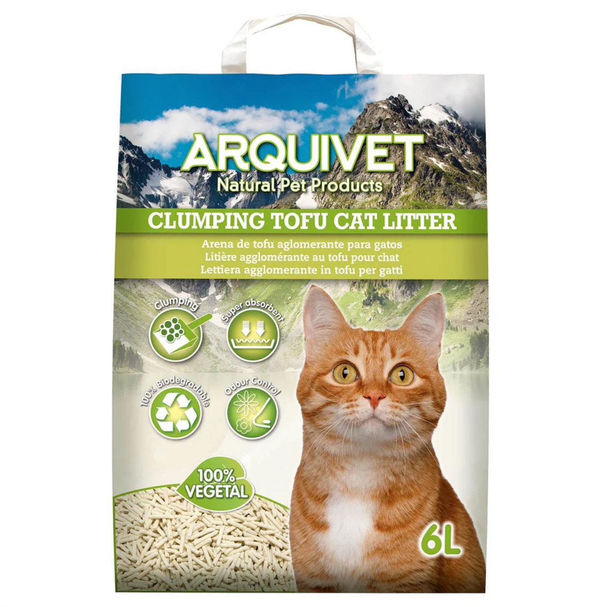 Arena aglomerante de tofu para gatos Arquivet