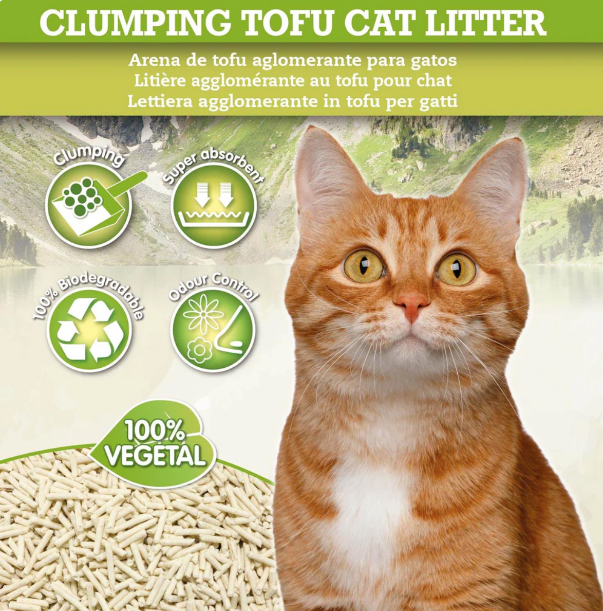 Arena aglomerante de tofu para gatos Arquivet